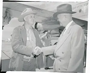 President Eisenhower Shaking Hands with C.J. Rogers