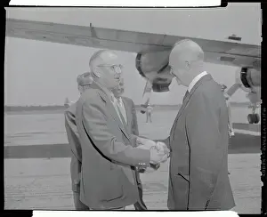 President Eisenhower Shaking Hands with Cliff Roberts