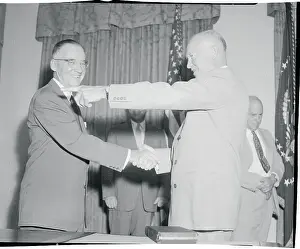 Folsom Prints: President Eisenhower Shaking Hands with Marion Folsom