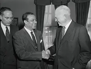 President Eisenhower Shaking Hands With Mohammed Ali