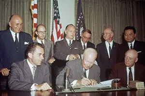President Eisenhower Signing Proclamation of Hawaii's Statehood