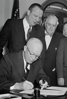 President Eisenhower Signing Resolution