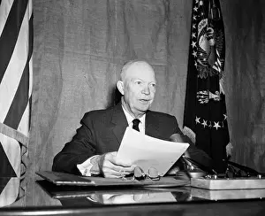 President Eisenhower Speaking Into Television