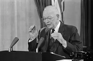 Farewell Prints: President Eisenhower Speaks at Podium