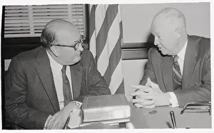 Gettysburg Prints: President Eisenhower Talking with Leonard Hall