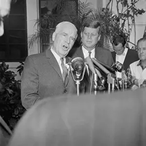 State Of North Carolina Prints: President-elect John F. Kennedy with Luther Hodges