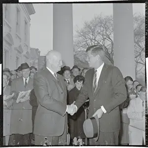 1960 Us Presidential Election Prints: President-elect Kennedy with President Eisenhower
