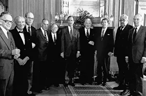 Blackmun Prints: President-elect Ronald Reagan with George Bush and Members of Supreme Court