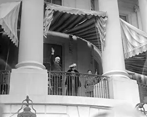 Harding Prints: President and Florence Harding Waving