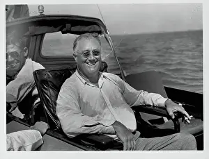 US President Franklin D. Roosevelt Going Fishing