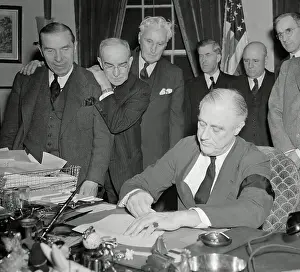 President Franklin D. Roosevelt Signing Resolution