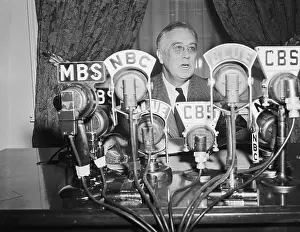 Radio Prints: President Franklin Delano Rooselvelt During a Radio Broadcast