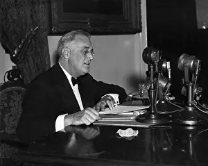 President Franklin Delano Roosevelt Gives Radio Address
