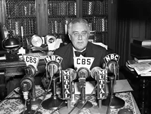 Hyde Park Prints: President Franklin Delano Roosevelt Giving Radio Address