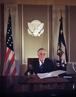 Desk Prints: President Franklin Roosevelt in Oval Office