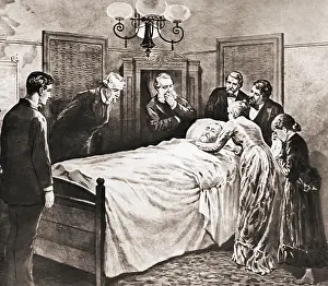 Assassination Prints: President Garfield On His Deathbed