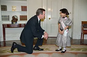 President George Bush Chatting with Easter Seal Child