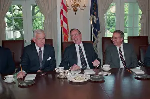 George J Prints: President George Bush Laughing with Congressmen