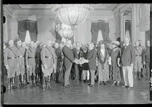 Harding Prints: President Harding Accepting Flag