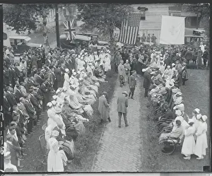 Harding Prints: President Harding Greets Wounded Veterans at War Memorial
