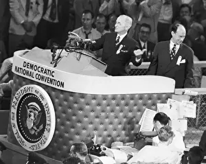President Harry S. Truman and Governor Adlai Stevenson at Podium