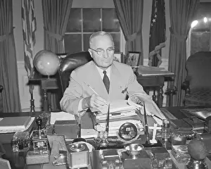 President Harry S. Truman Revising Speech