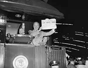 Headline Prints: President Harry Truman Holding Erroneous Newspaper