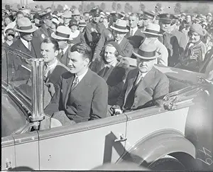 President Herbert Hoover and Family Members in Motorcade