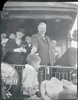 Glendale Prints: President Herbert Hoover and Wife Greeting Citizens