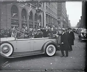 Indianapolis Prints: President Hoover with Others in Automobile