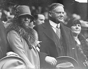 Crowds Prints: President Hoover And Wife At World Series