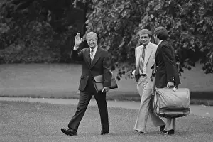 President Jimmy Carter With Press Secretary and Presidential Advisor