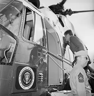 Helicopter Prints: President John F. Kennedy Boarding Plane