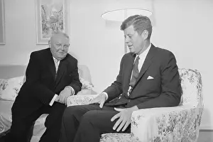Hotel Room Prints: President John F. Kennedy and Chancellor Ludwig Erhard