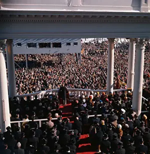 President John F. Kennedy Giving Inaugural Speech