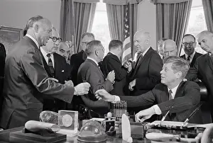 Jacob K Prints: President John F. Kennedy Handing out Pens