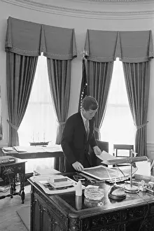 President John F. Kennedy in Oval Office