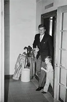 Elevator Prints: President John Kennedy and Daughter Caroline