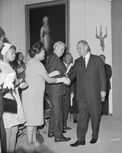 Commissioner Prints: President Johnson Congratulating Woman
