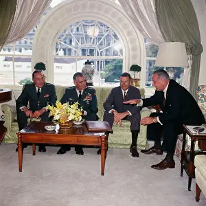 Sitting Room Prints: President Johnson and Generals in Meeting