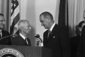 Rickover Prints: President Johnson Giving Award to Admiral Rickover