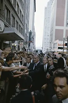 President Johnson Greeting Well Wishers
