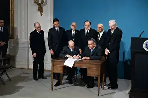 President Johnson and Officials Ratifying Amendment