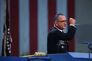 Exaggeration Prints: President Johnson Performing Speech