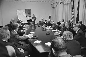 Cabinet Room Prints: President Johnson and Political Advisers in Meeting