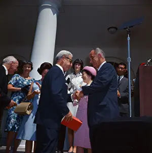 President Johnson Shaking Hands with Arthur Goldberg
