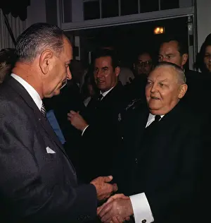 President Johnson Shaking Hands with Ludwig Erhard