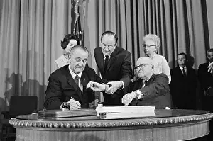 President Johnson Signing Medicare Bill