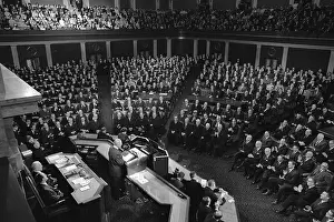 President Johnson Speaking to Congress