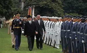 President Johnson Strolling with President Eamon de Valera, of Ireland